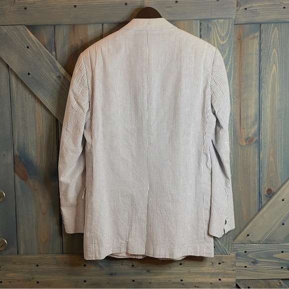 Pinstripe White and Blue Sport Coat Size 40R The Men’s Store Bloomingdale’s NWOT - Picture 3 of 6